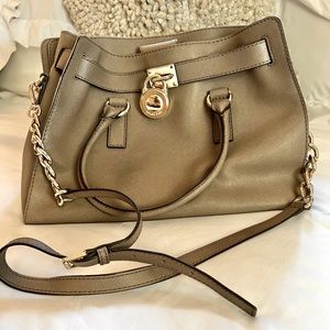 Michael Kors Hamilton Leather Satchel Bag